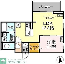 D'Bless横濱岸根公園II 1LDKの間取図画像