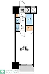 ダイヤモンドタワー鶴見 1Kの間取図画像