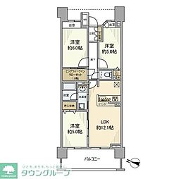 クレストプライムレジデンスアベニュー壱番街 3LDKの間取図画像