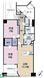 ロワール鶴見中央 2LDKの間取図画像
