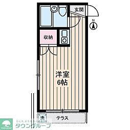 グルメゾン川崎 ワンルームの間取図画像