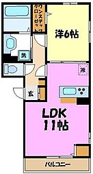 スターパス　サウス 3階1LDKの間取り