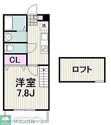 ファインヴィレッジふしみ2号館 1Kの間取図画像