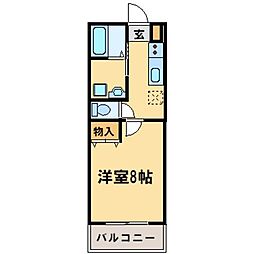 ラ・フルーヴ多摩川 1Kの間取図画像