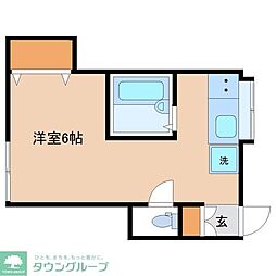 コーポ高橋 ワンルームの間取図画像