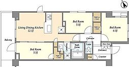 グランカーサ溝の口 3LDKの間取図画像