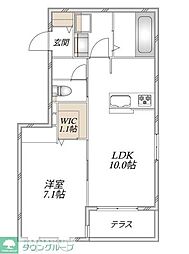 GREEN LEAF 1LDKの間取図画像