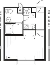 リブリ-Mourエムール 1Kの間取図画像