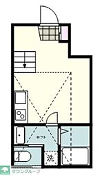 川崎市高津区溝口3丁目アパート ワンルームの間取図画像