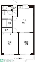 フローラ梶ヶ谷 2LDKの間取図画像