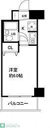 T'sgarden梶ケ谷 1Kの間取図画像