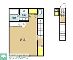ミズホテラス ワンルームの間取図画像