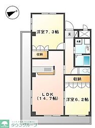 TNM鎌倉 2LDKの間取図画像