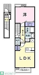 ヴィラ・ココノ 1LDKの間取図画像