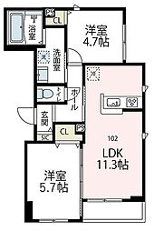 メゾンアイ3 2LDKの間取図画像