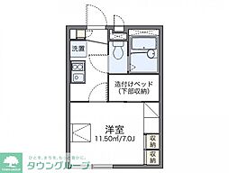 レオパレスルピアス湘南 1Kの間取図画像