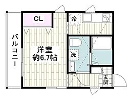 ルーチェ藤沢 1Kの間取図画像