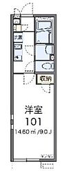 クレイノテラスハウス 1Kの間取図画像