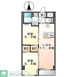 キーファ 2LDKの間取図画像