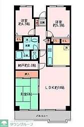 パレ平塚すみれ平参番館 3SLDKの間取図画像