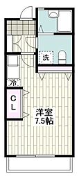 ロワール湘南G棟 ワンルームの間取図画像