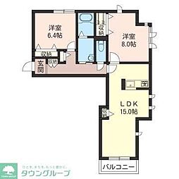 メゾンドユウ 2LDKの間取図画像