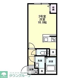 ベイパーク鵠沼海岸 ワンルームの間取図画像