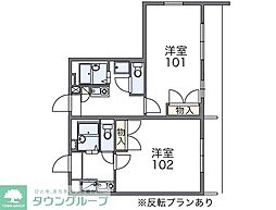 レオパレスシャンテ四之宮 1Kの間取図画像