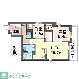 プラスシティ藤沢 2LDKの間取図画像