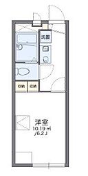 西武新宿線 新狭山駅 徒歩18分の賃貸アパート 1階1Kの間取り