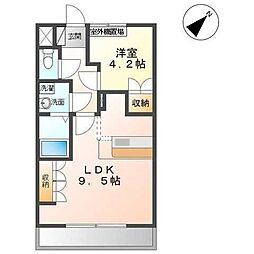 西武池袋線 飯能駅 徒歩18分の賃貸アパート 1階1LDKの間取り