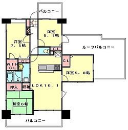 西武新宿線 本川越駅 徒歩14分の賃貸マンション 5階4LDKの間取り