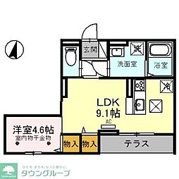 グレイス 2階1LDKの間取り