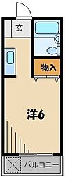 ドミール高峰 1Kの間取図画像