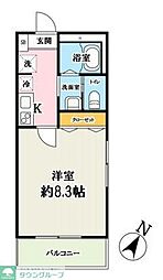 JR川越線 南古谷駅 徒歩6分の賃貸アパート 1階1Kの間取り