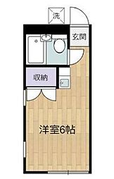 美しの森ハウスB棟 ワンルームの間取図画像