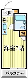 ジョイナス鷹の台 3階ワンルームの間取り