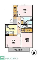 コートエスペランサーＥ 2階3Kの間取り