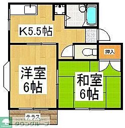 メゾン・プルミエ 1階2DKの間取り