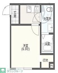 飯能市栄町新築アパート 1Kの間取図画像