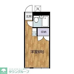 美しの森ハウスB棟 ワンルームの間取図画像