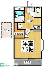 ヴィラサンライズ 1Kの間取図画像