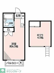 ヴァセロン野寺 ワンルームの間取図画像