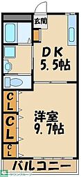 ライフピア南狭山第2 1DKの間取図画像