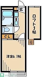 レオパレス湧泉 1Kの間取図画像