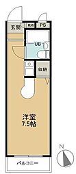 アーガスヒルズ63 ワンルームの間取図画像