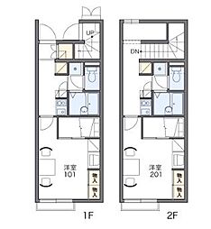 レオパレスワコー 1Kの間取図画像