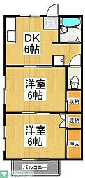 ロイヤルハイツD 2DKの間取図画像