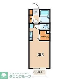 スリーウッド ワンルームの間取図画像