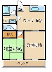 サンシティ 2DKの間取図画像